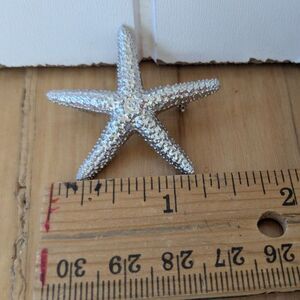 Silver Starfish Pin or Brooch - 1.5"